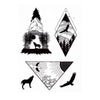 Wolf Eagle Geometrical Mountain Temporary Tattoo Inkotattoo