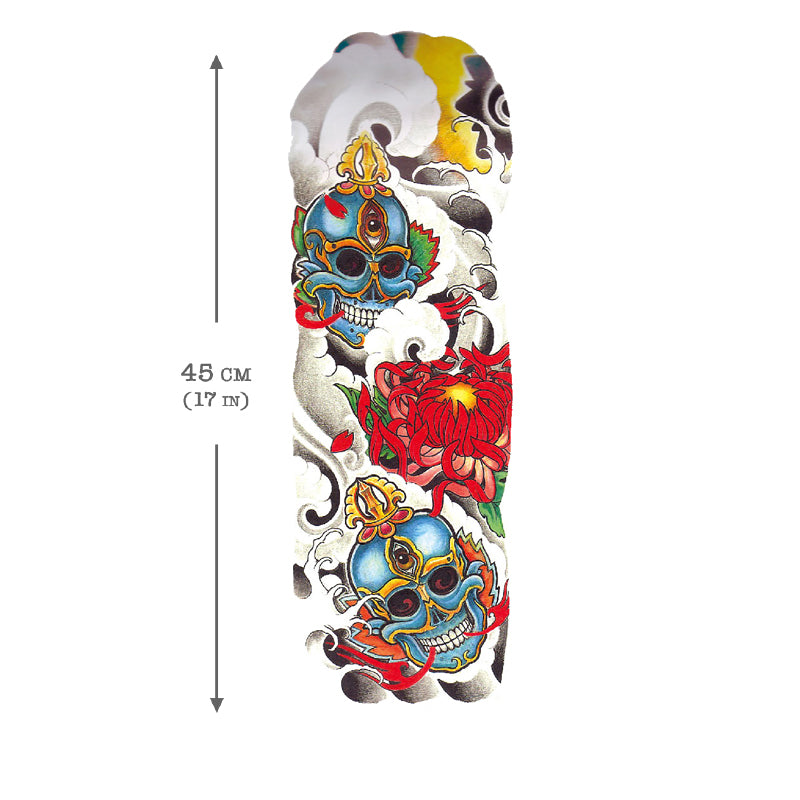 Temporary Tattoo Sleeve Skull