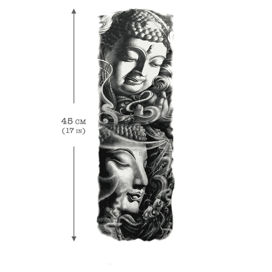 Temporary Tattoo Sleeve Buddha (full arm)