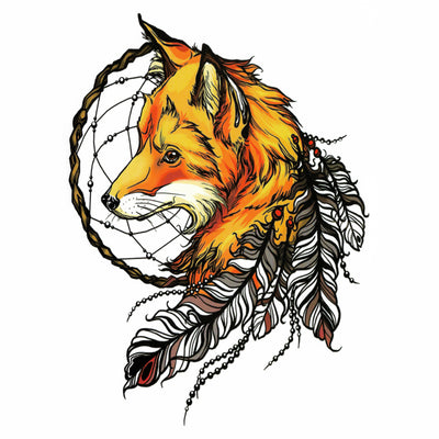 Fox temporary tattoo