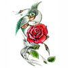 Temporary Tattoo Bird Rose