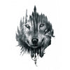 wolf temporary tattoo inkotattoo