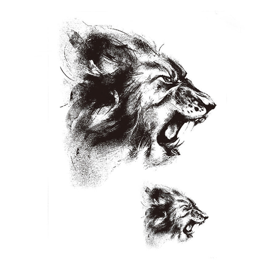 lion temporary tattoo inkotattoo