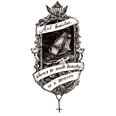 Temporary Tattoo Old School Boat Quotes