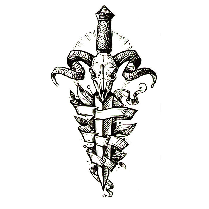 Flying Heart With Sword Tattoo HighRes Vector Graphic  Getty Images