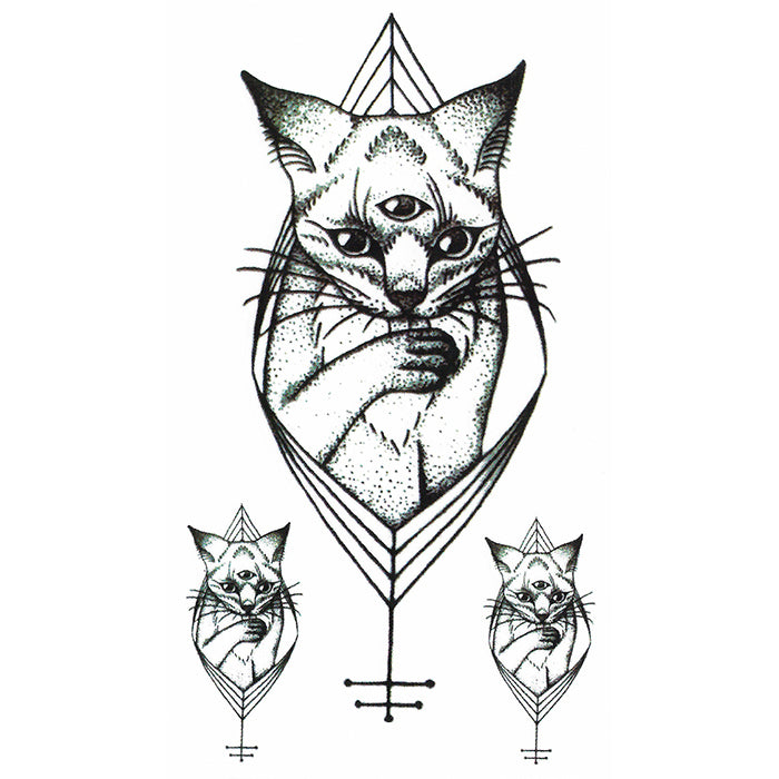 Temporary Tatto Geometric Cat