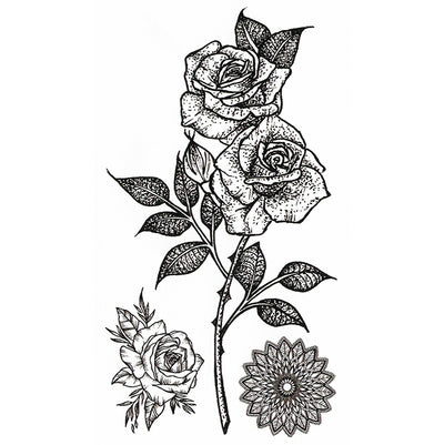 Flash Roses Temporary Tattoo Inkotattoo
