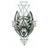 Graphic wolf temporary tattoo inkotattoo