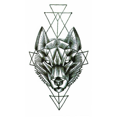 Graphic wolf temporary tattoo inkotattoo