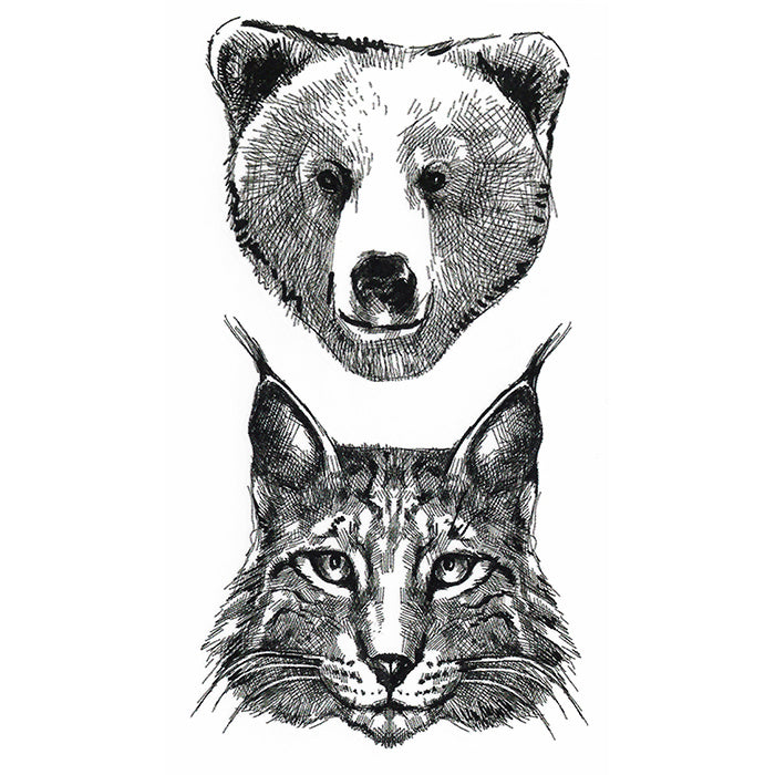 Temporary Tattoo Bear Lynx