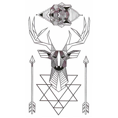 Fox & Deer Geometric Totem