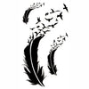 Temporary Tattoo Feather Bird