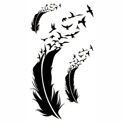 Temporary Tattoo Feather Bird