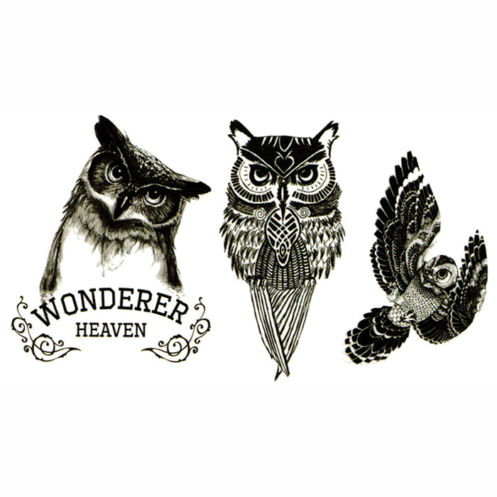 Temporary Tatto Owl Bird