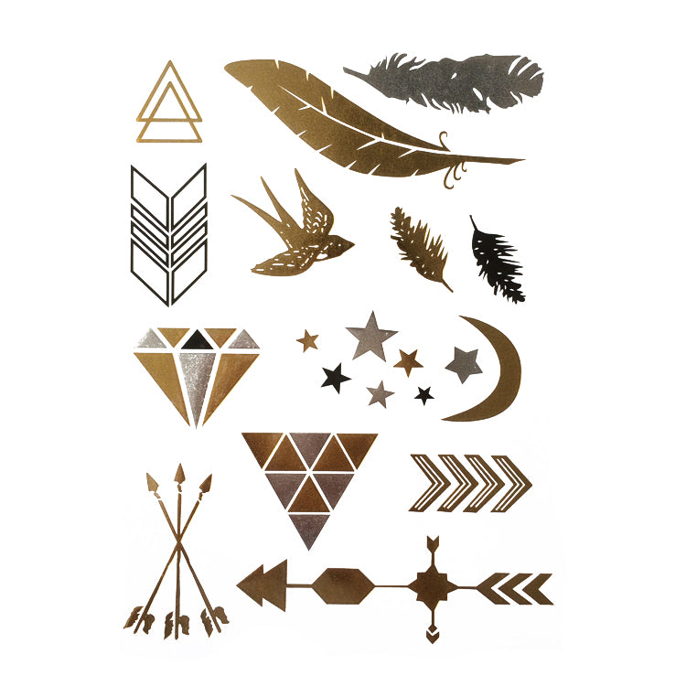 Metallic Arrows & Feathers