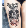 Temporary Tattoo Skull Rose & Butterfly